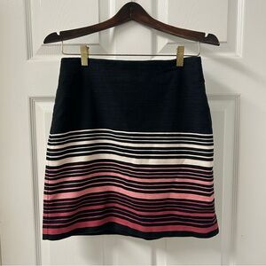 Loft Outlet Striped Black and Pink Women's Skirt SZ 6